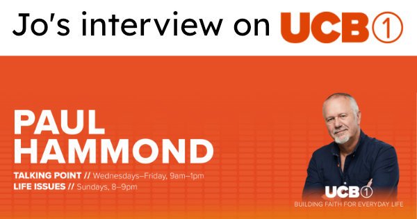 Image for Jo's interview on UCB radio, with a photo of presenter Paul Hammond