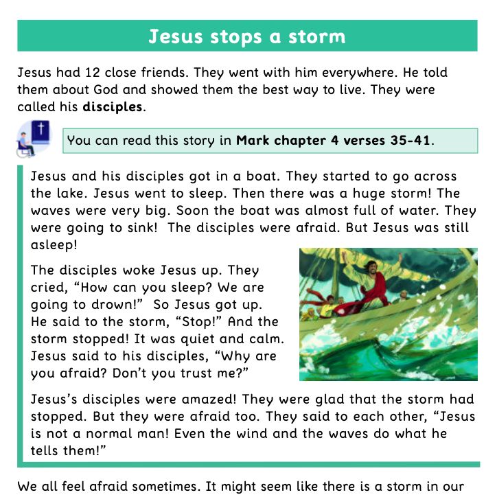 “Stories from Jesus’s life” FREE easy read Bible study worksheets